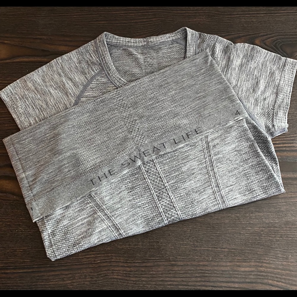 Gray Lulu Lemon workout top